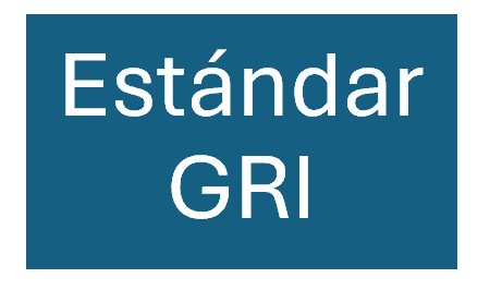 Letras Estándar GRI en blanco con fondo azul